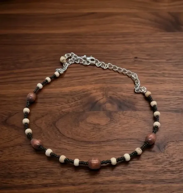 Collier bohème marron et noir