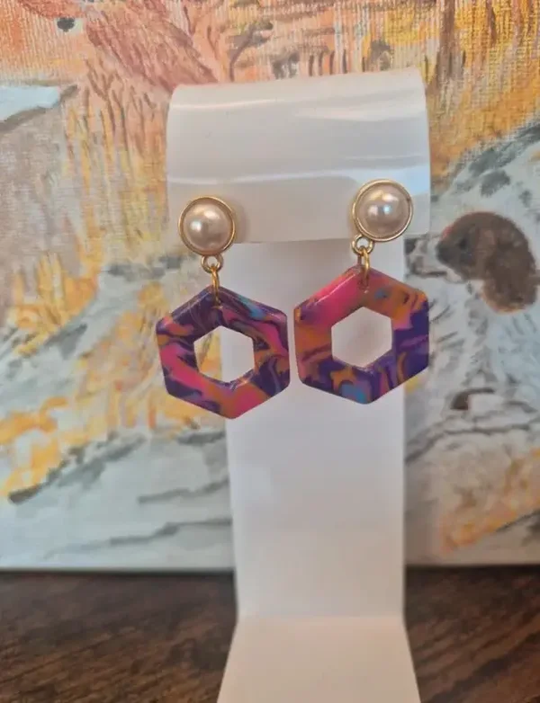 Boucles d'oreilles multicolore