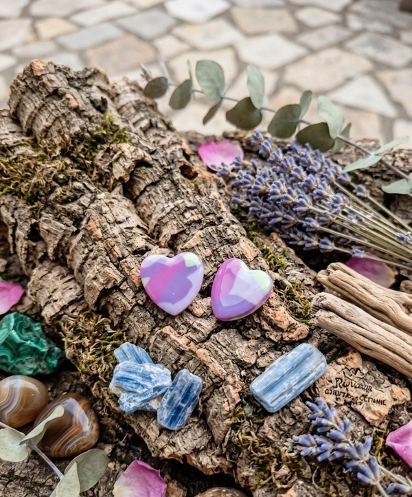 Puces d'oreilles "Coeur Arty Mix"