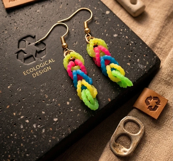 Boucles d'oreilles "Rainbow Loom Pop"