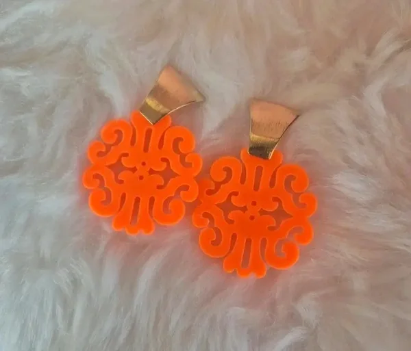 Boucles d'oreilles "orange & doré"