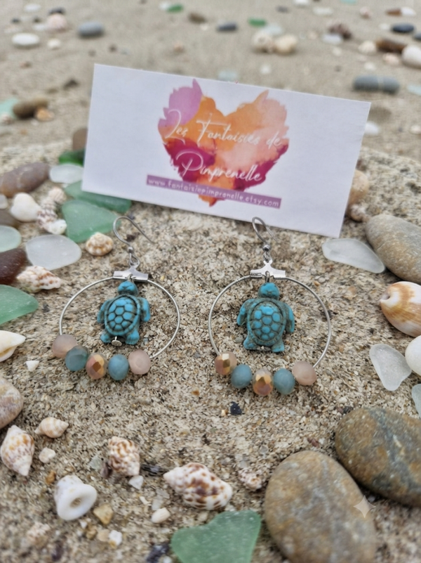 Boucles d'oreilles "Tortue des mers"