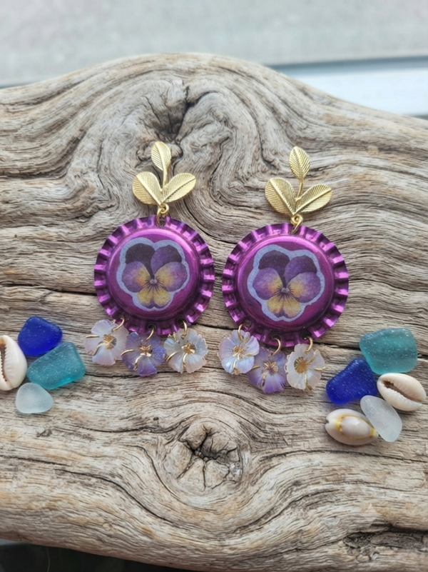 Boucles d'oreilles "Pensées Violettes"