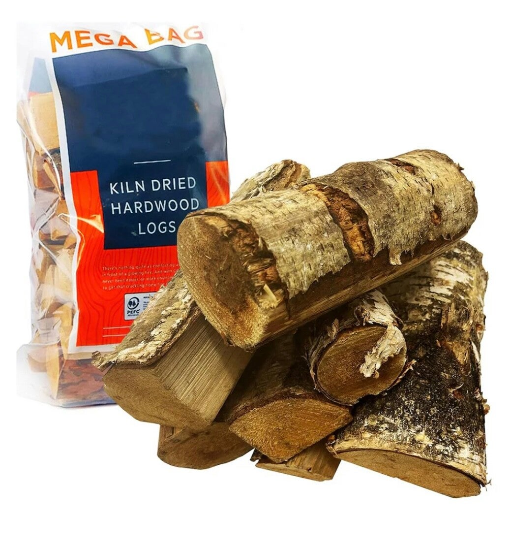 1 Bag 22L Ready To Burn Dried Firewood Kiln Logs For Open Fires & Log Burners