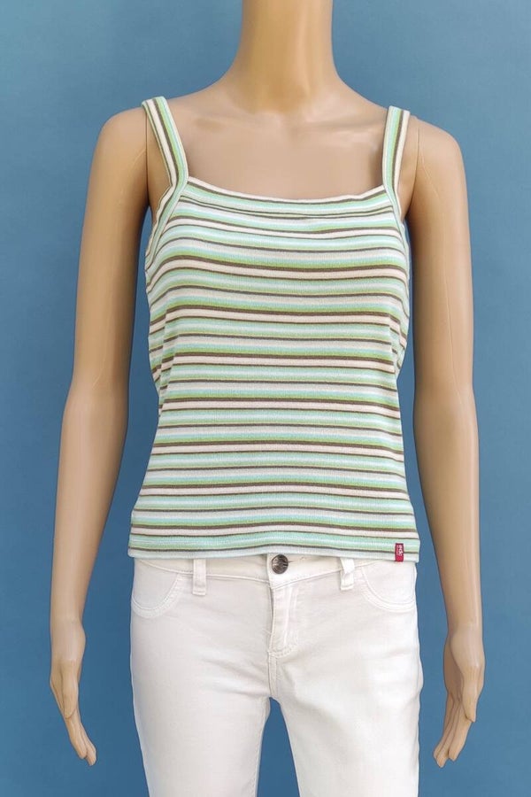 Esprit Top grün/braun gestreift Gr. S (36)