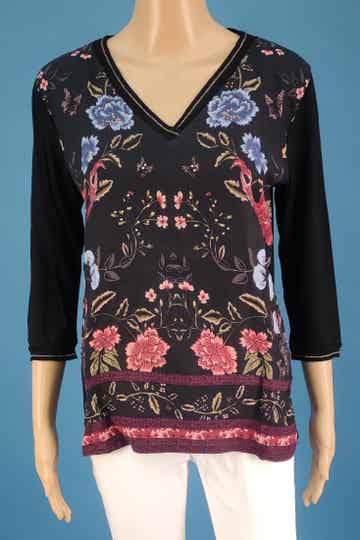 Desigual Shirt 3/4 Arm schwarz/bunt Gr. M (38)