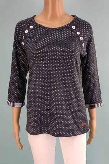 Slquesto Pullover 3/4 Arm dunkelblau gepunktet Gr. S (36) NEU