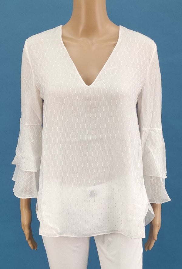 Massimo Dutti Bluse langarm weiß Gr. S (36)