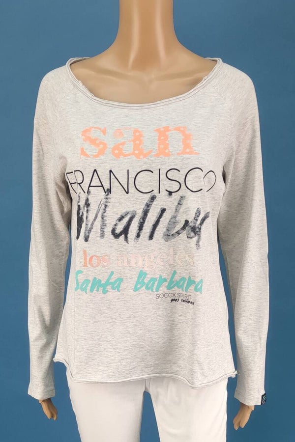 Soccx Pullover grau/bunt Gr. M (38)
