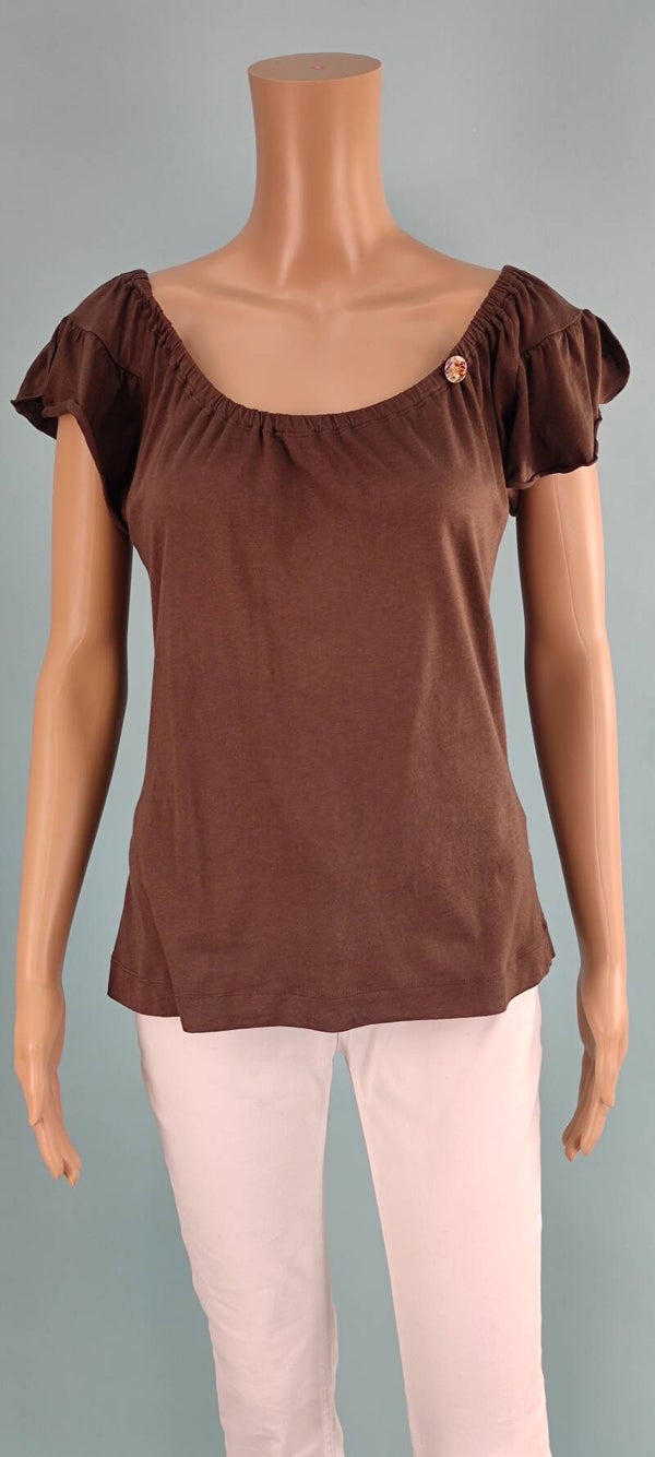 Zara Shirt kurzarm braun Gr. L (40)