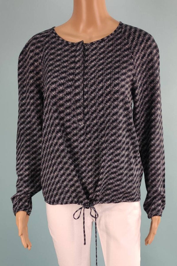 Esprit Bluse langarm schwarz/weiß/grün Gr. S (36)