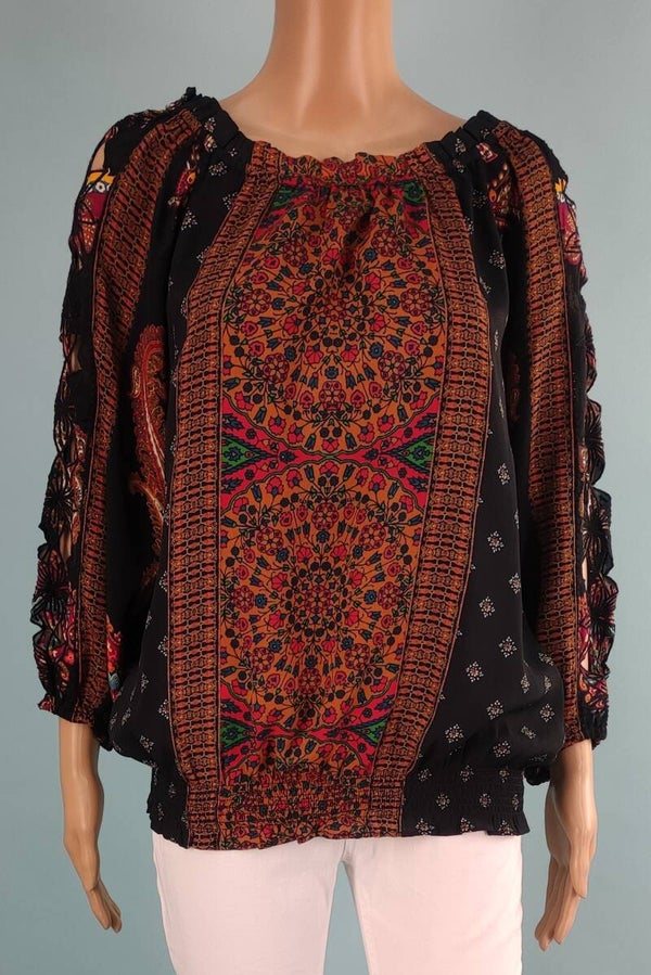 Desigual - Bluse 3/4 Arm schwarz/bunt Gr. S (36)