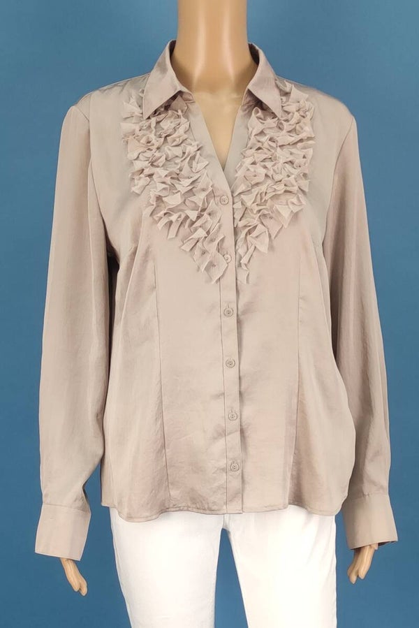 Gerry Weber Bluse langarm beige/braun Gr. L (40) NEU