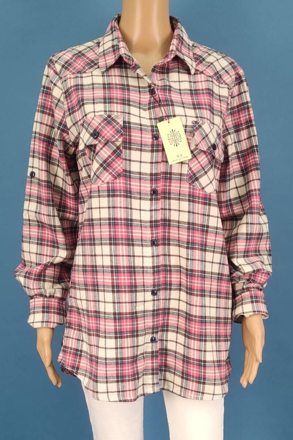 Matchstick Bluse langarm rosa/weiß kariert Gr. M (38) NEU
