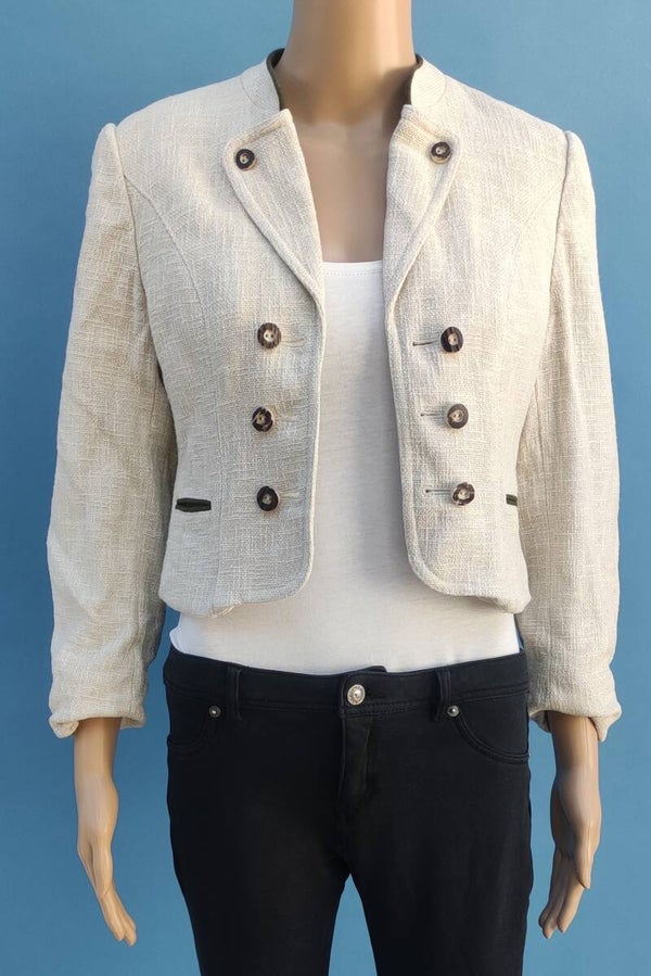Trachten Julius Lang Blazer Jacke beige Gr. XS (34)