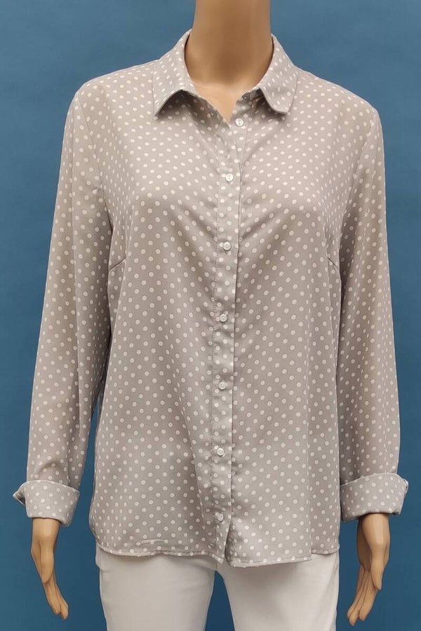 Atmosphere Bluse langarm grau gepunktet Gr. XL (42)