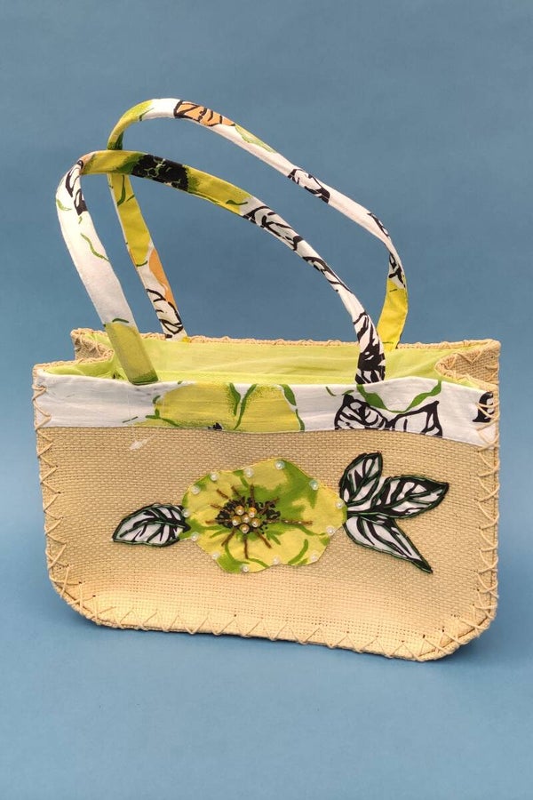 Handtasche beige/grün NEU