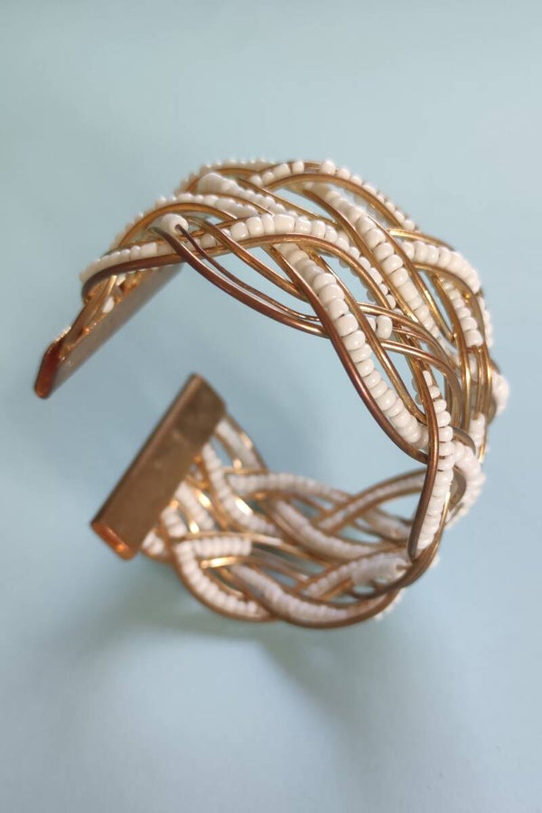 Armreif rosegold mit Perlen NEU