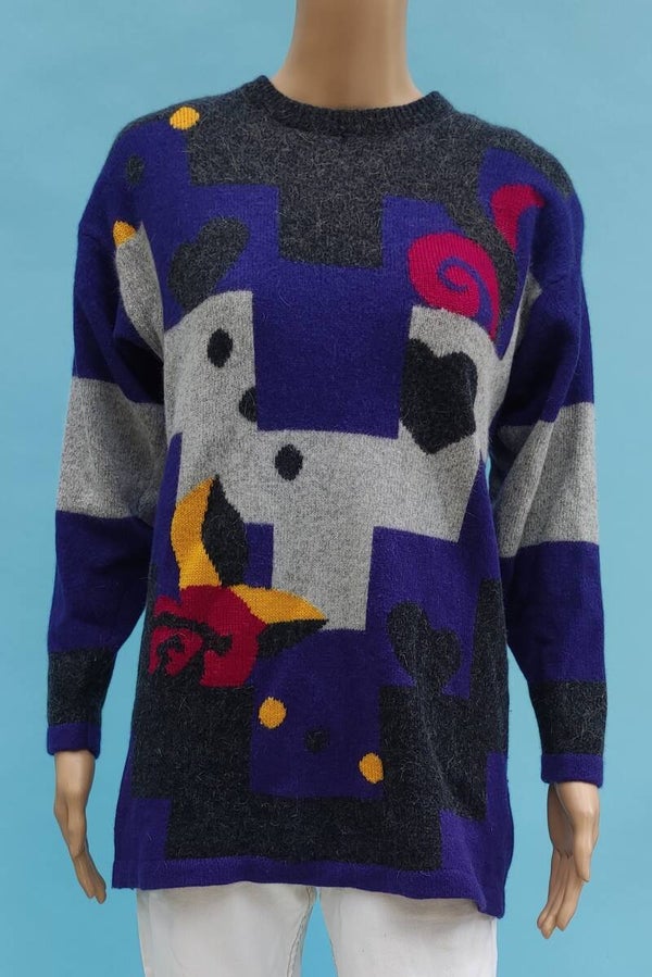 deWall Wollpullover bunt Gr. M (38)