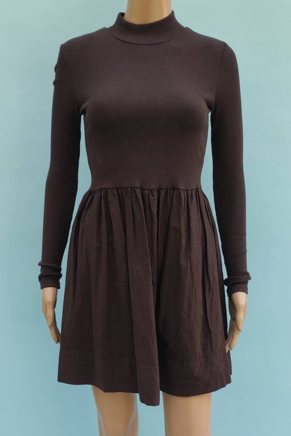 Zara Langarmkleid braun Gr. XS (34)