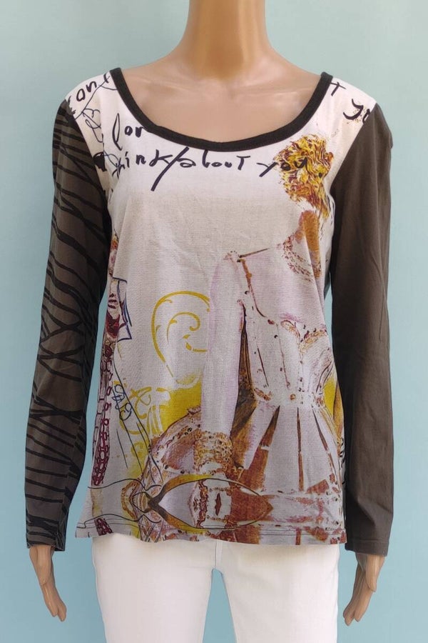 Desigual Langarmshirt Cirque Du Soleil braun/bunt Gr. XL (42)