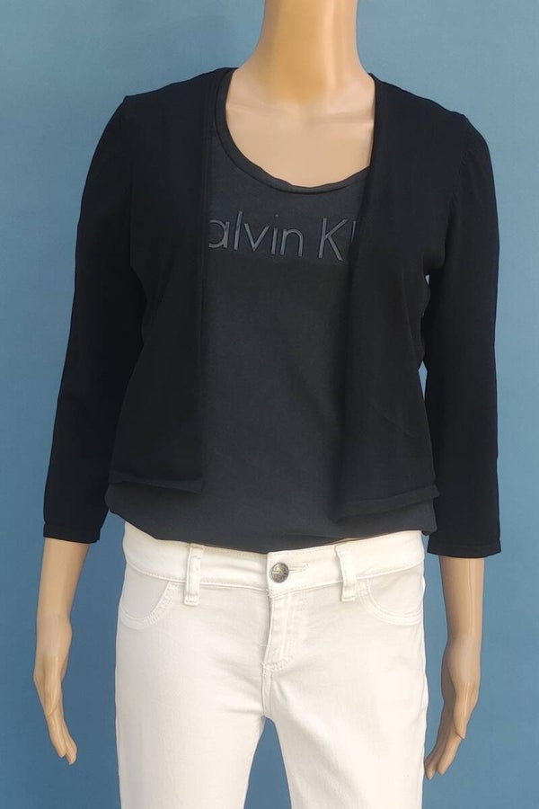 Comma, Bolero Strickjacke 3/4 Arm schwarz Gr. M (38)