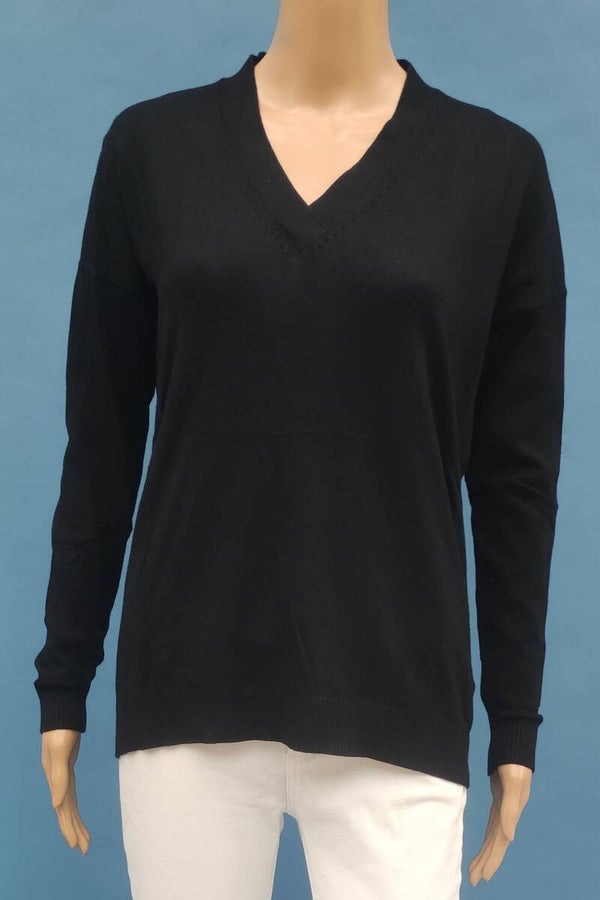 Street One Pullover V-Ausschnitt schwarz Gr. XL (42)