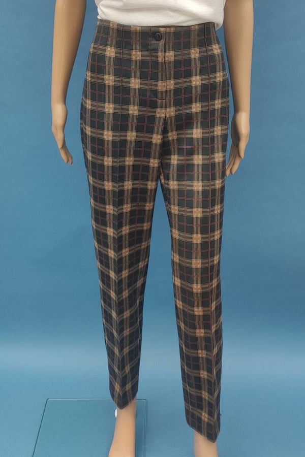 Gerry Weber Stoffhose schwarz/braun kariert Gr. L (40)