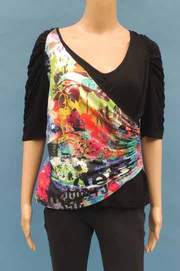 Class International Shirt 3/4 Arm schwarz/bunt Gr. M (38)