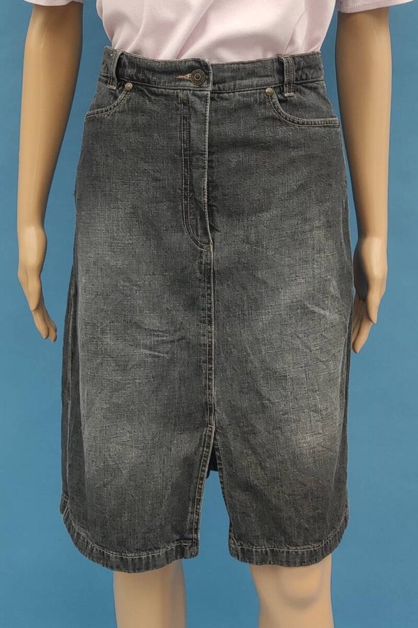 Hirsch high waist Midi Jeansrock anthrazit Gr. S (36)