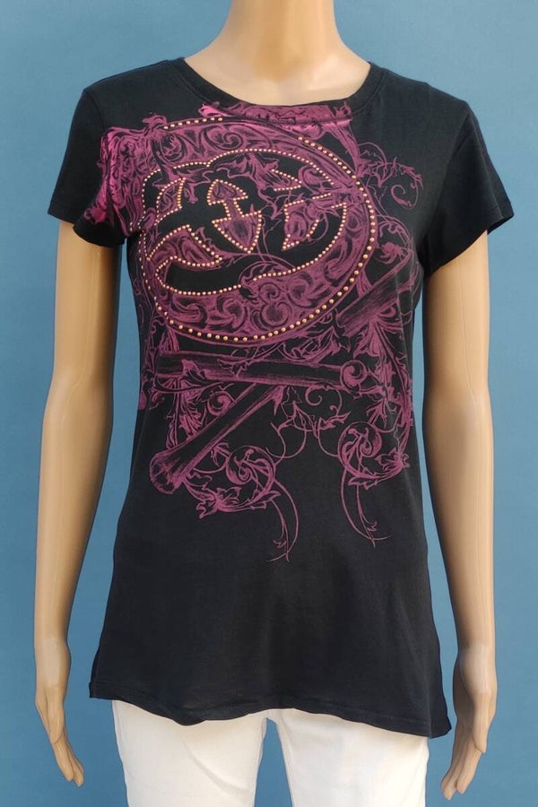 Marc Ecko T-Shirt schwarz mit Aufdruck Gr. M (38)