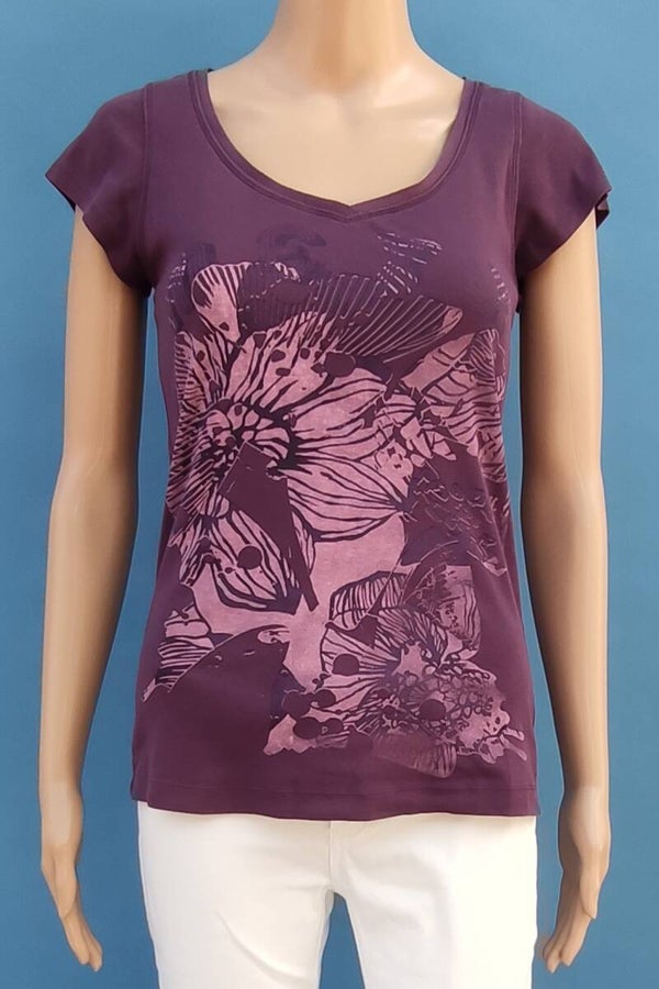 Mexx T-Shirt lila mit Aufdruck Gr. M (38)