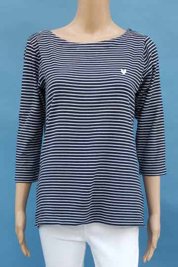 Tom Tailor 3/4 Langarmshirt blau/weiß gestreift Gr. L (40)