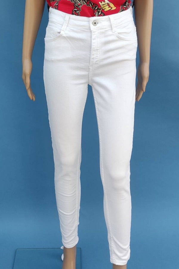 Zara skinny high waist Jeanshose weiß Gr. XS (34)