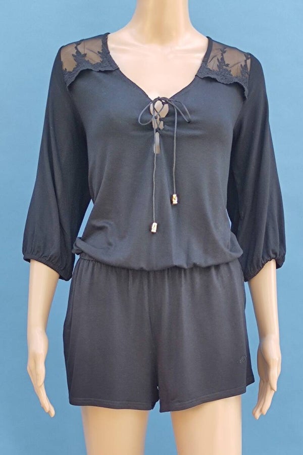 s.Oliver Jumpsuit 3/4 Arm und kurzes Bein schwarz Gr. M (38)