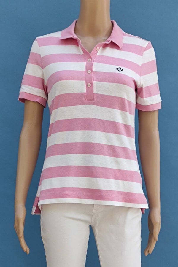 Gant Poloshirt kurzarm rosa/weiß gestreift Gr. S (36)