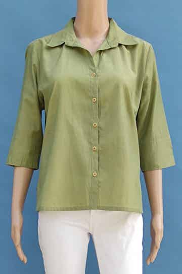 Hirsch 3/4 Arm Bluse hellgrün Gr. M (38)