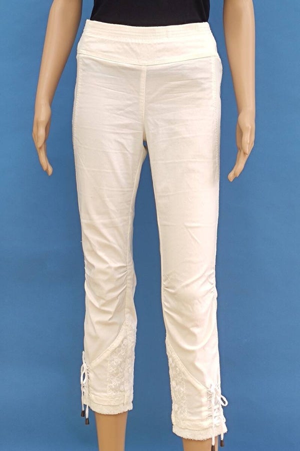 Linea Tesini 7/8 Stoffhose creme Gr. M (38)