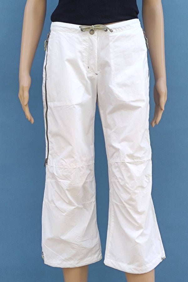 H&M L.O.G.G. Sport 7/8 Stoffhose weiß Gr. XS (34)