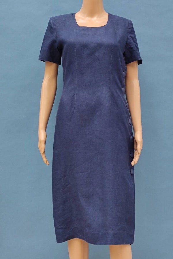 Leinenkleid dunkelblau Gr. XS (34)