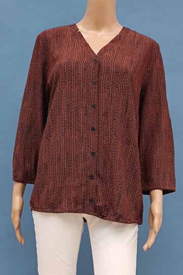 Comma, Bluse langarm braun/schwarz Gr. M (38)