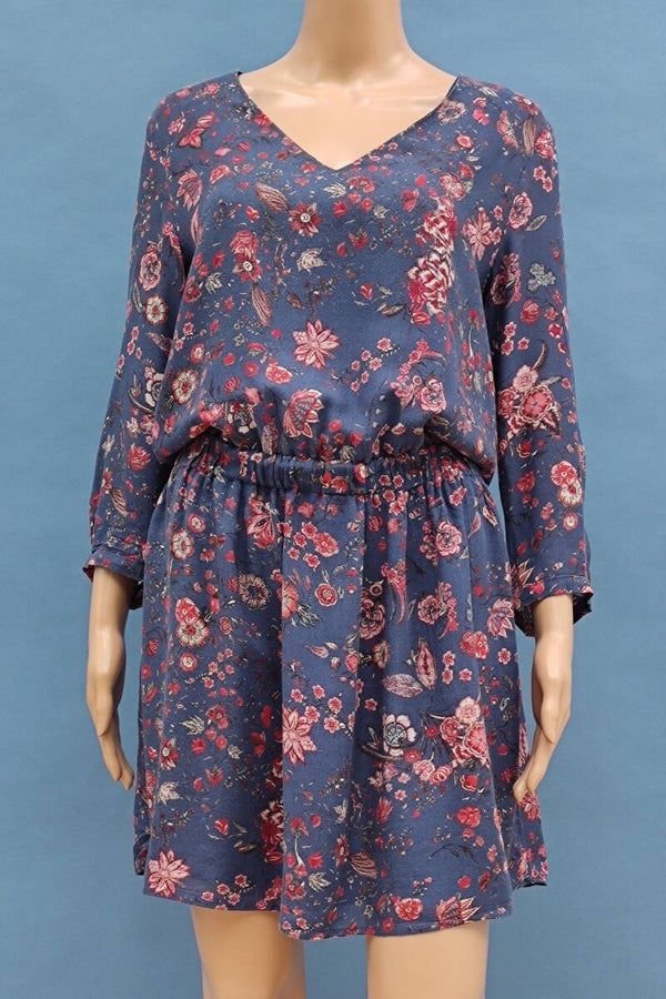 Esprit Blusenkleid blau/rot Gr. S (36)