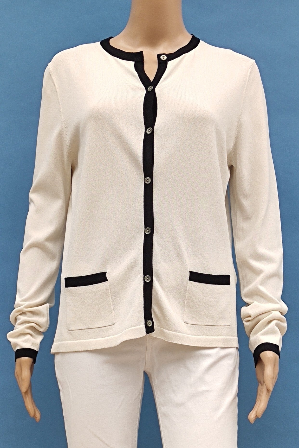 s.Oliver Strickjacke weiß/schwarz Gr. L (40)