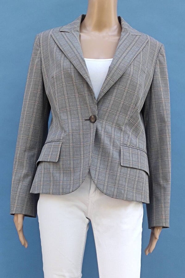 Jake*s Blazer Jacke braun/schwarz gestreift und kariert Gr. M (38)