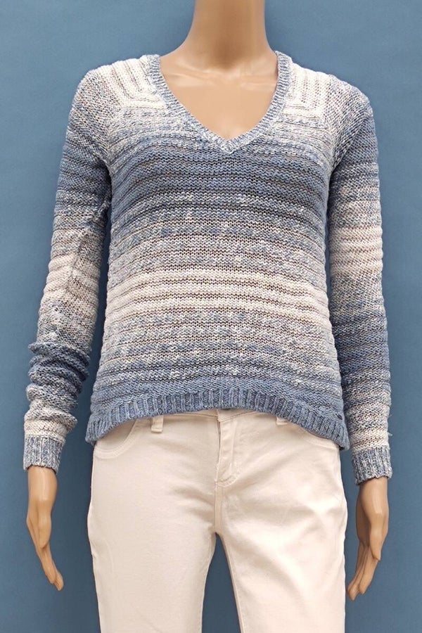Hollister Strickpullover weiß/blau Gr. XS (34)