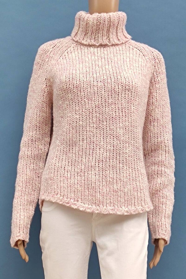 Esprit Rollkragenpullover Strickmuster rosa Gr. S (36)