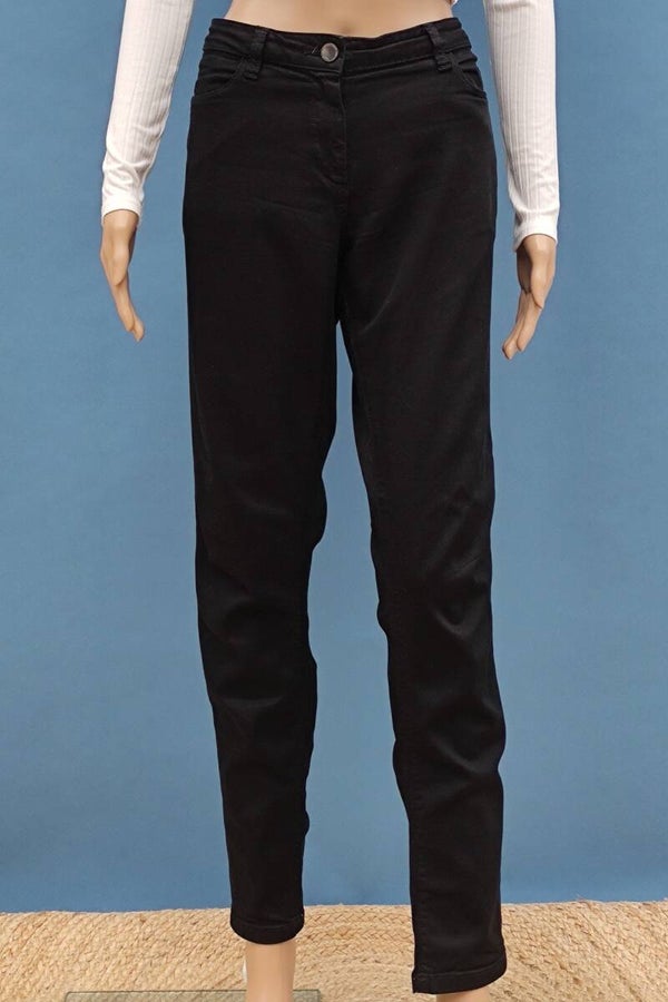 Esprit slim fit Stoffhose schwarz schimmernd Gr. M (38)