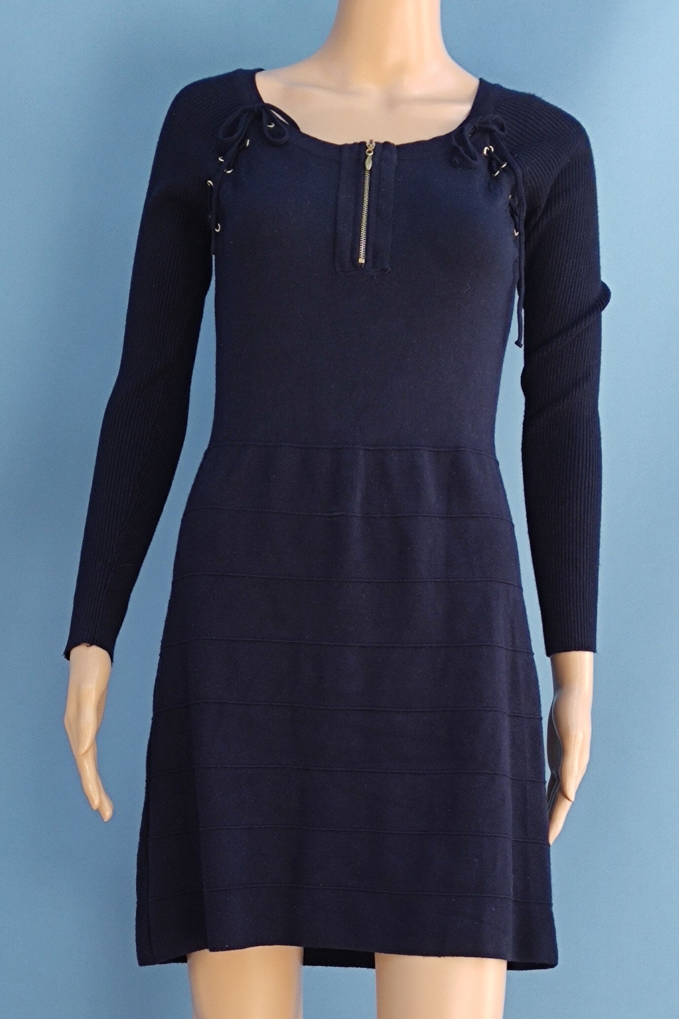 Finery Strickkleid langarm dunkelblau Gr. S (36)