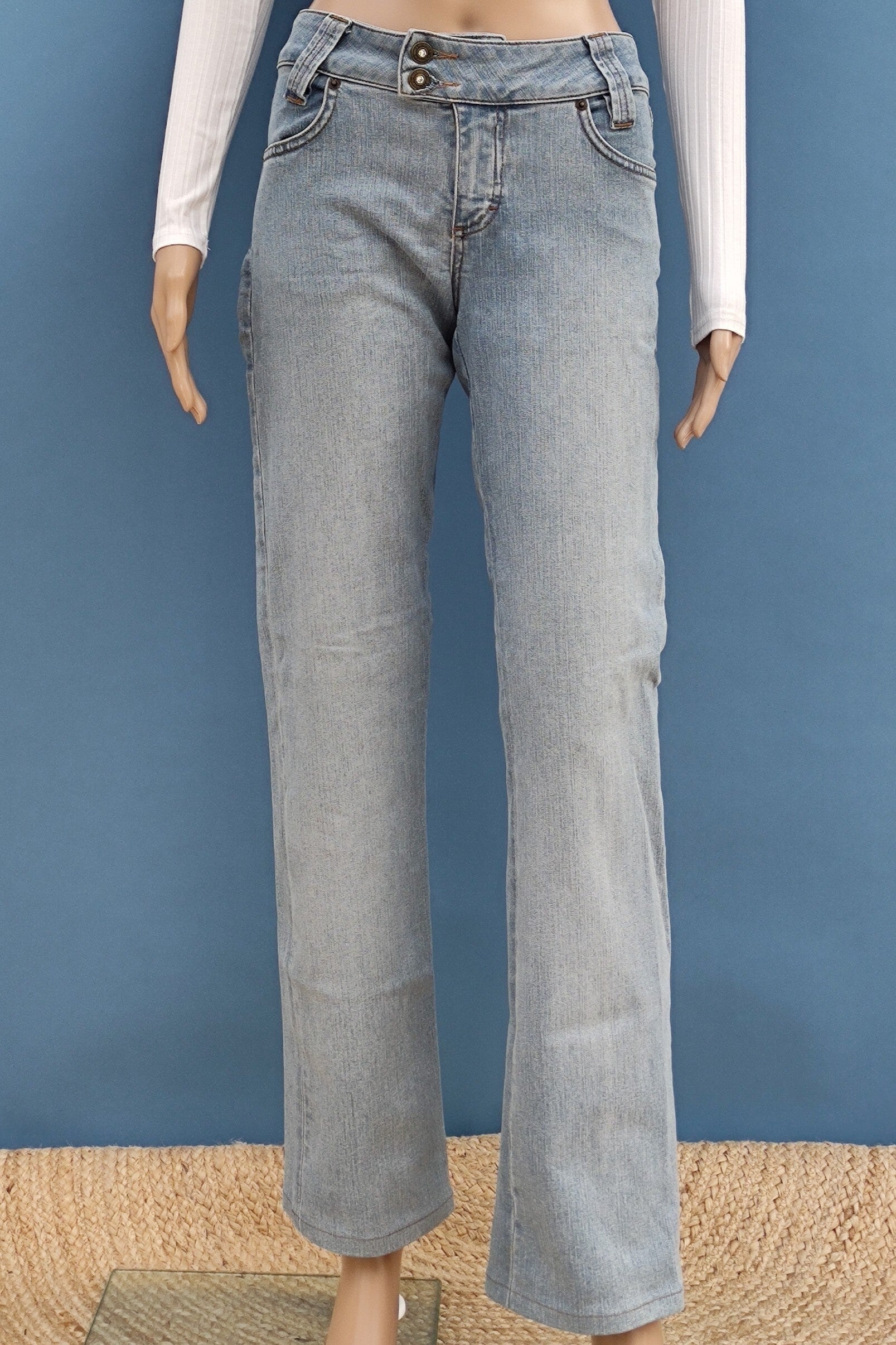 Pinko by Isabell Kaistensen regular low waist Jeanshose hellblau Gr. S (36) Weite 27