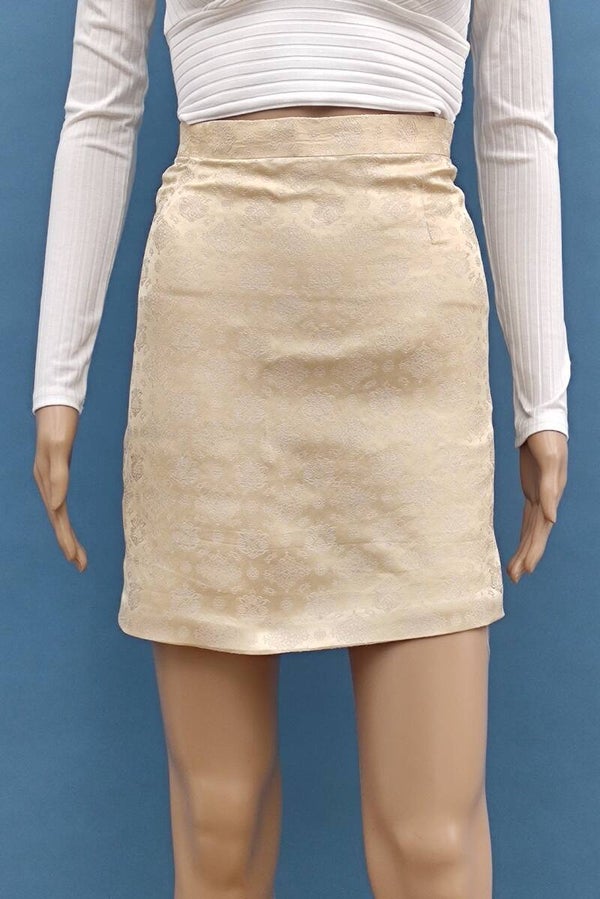 Dolzer Seiden Minirock high waist gelb Gr. XXS (32)